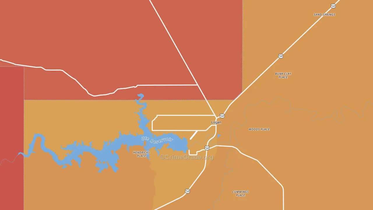Logan, NM Map of Murder Rates