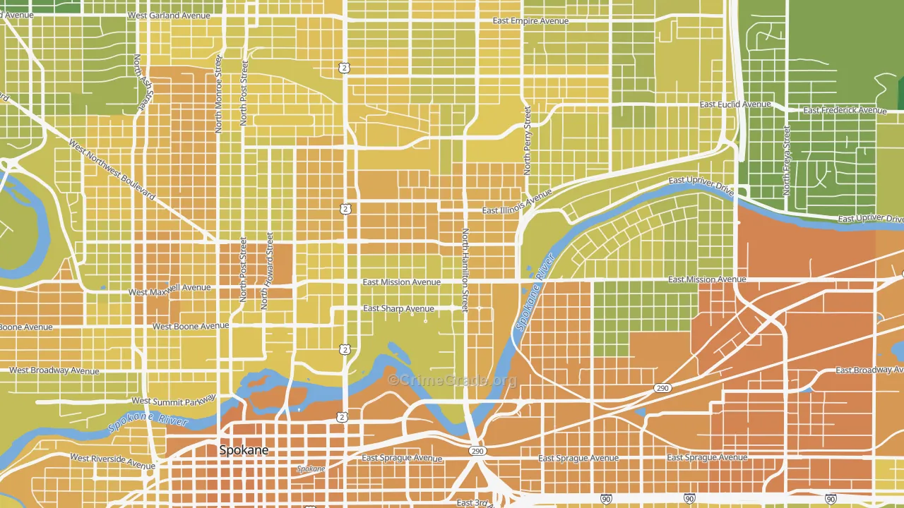 Logan, Spokane, WA Map of Murder Rates