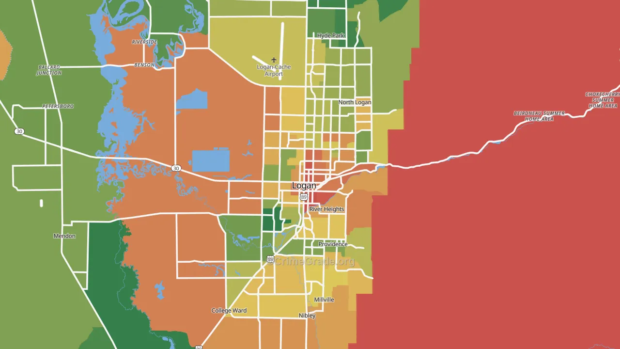 Logan, UT Map of Murder Rates