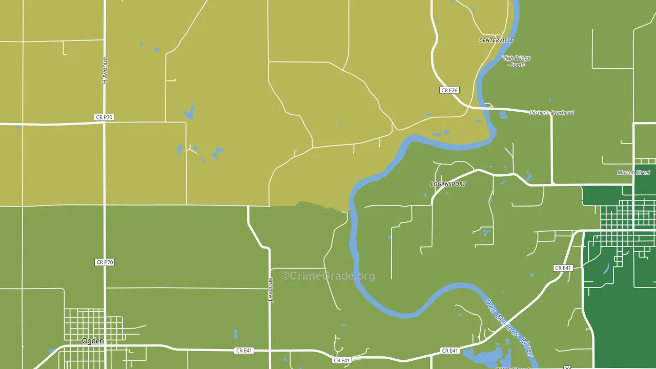 Logansport, IA Map of Murder Rates