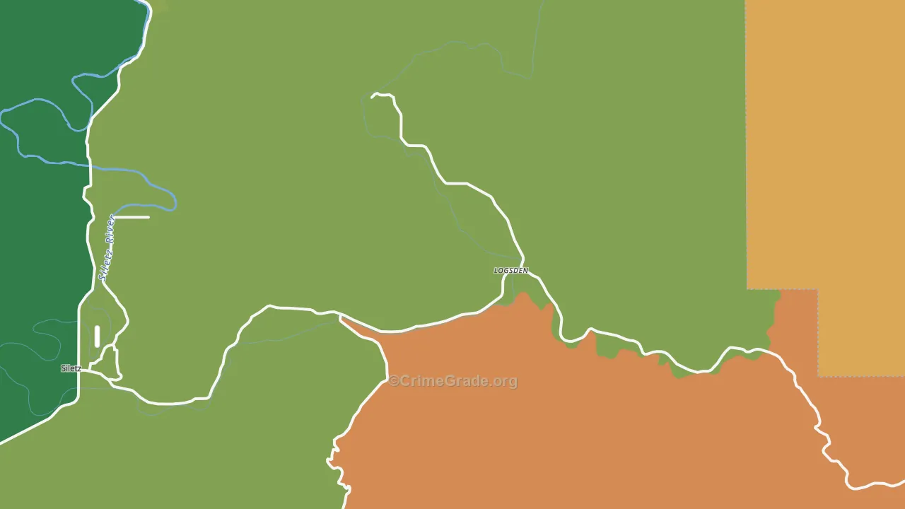 Logsden, OR Map of Murder Rates