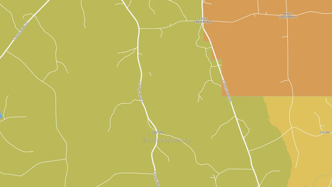 Logton, AL Map of Murder Rates