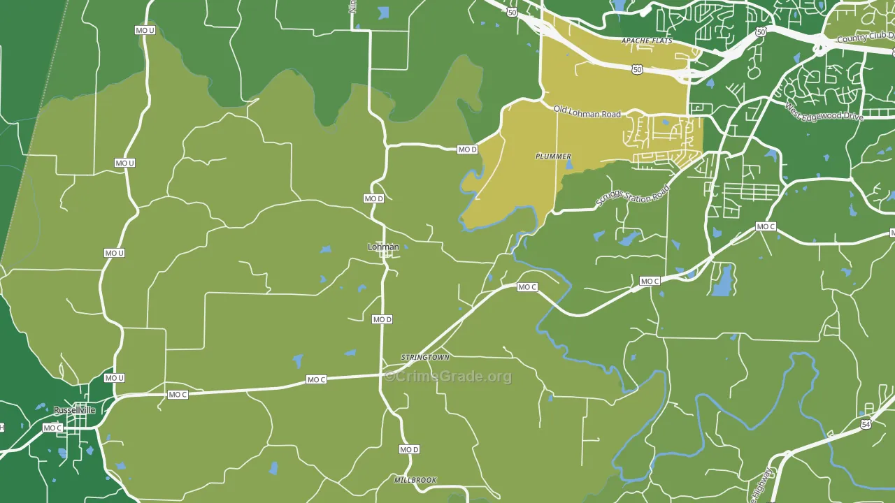 Lohman, MO Map of Murder Rates