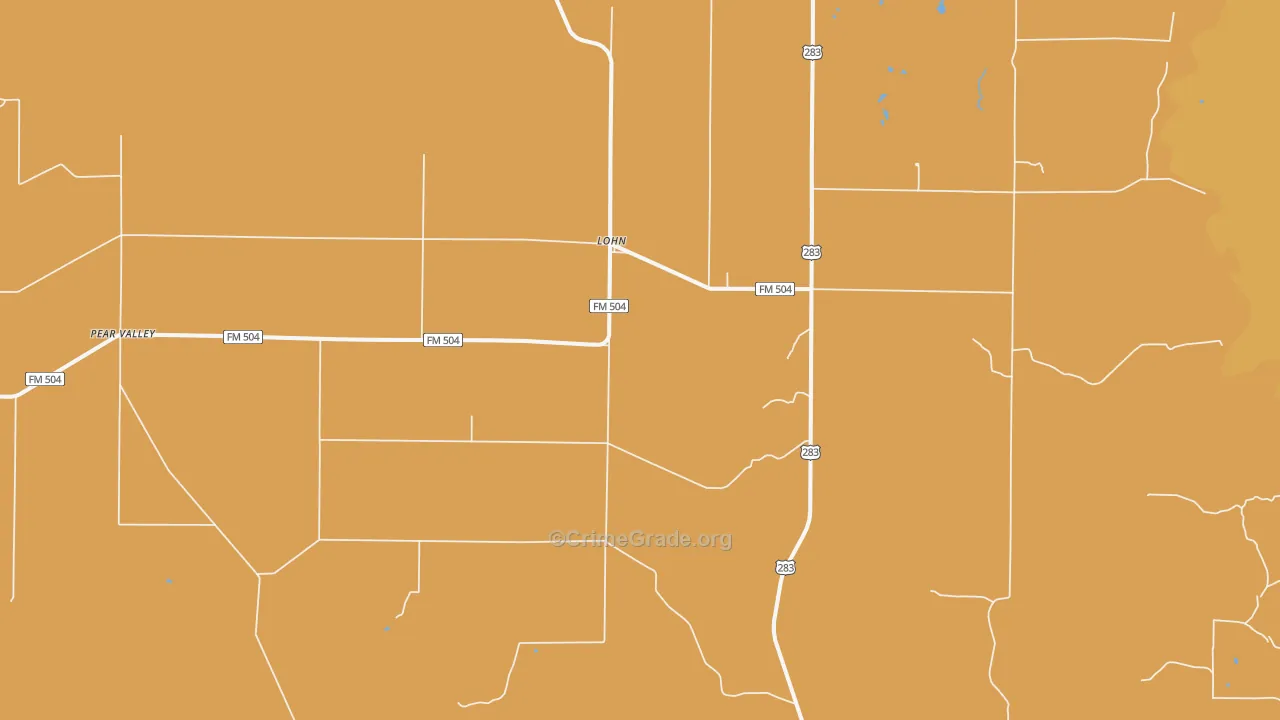Lohn, TX Map of Murder Rates