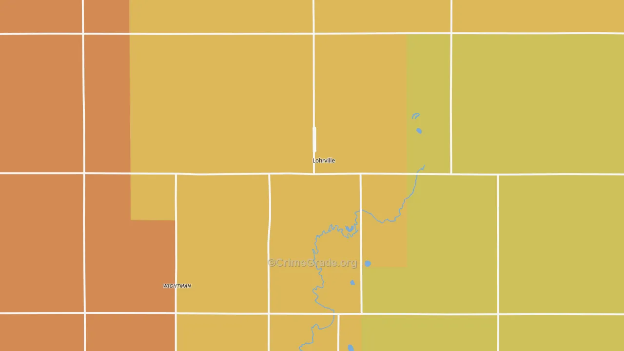 Lohrville, IA Map of Murder Rates