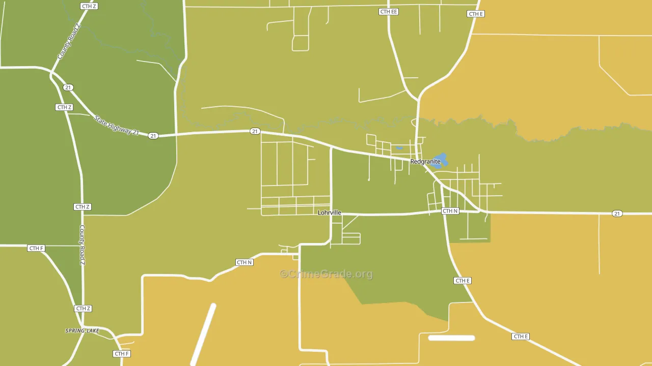 Lohrville, WI Map of Murder Rates