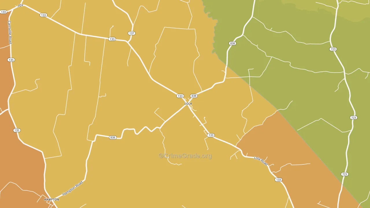 Lola, KY Map of Murder Rates