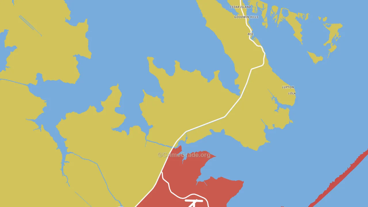 Lola, NC Map of Murder Rates