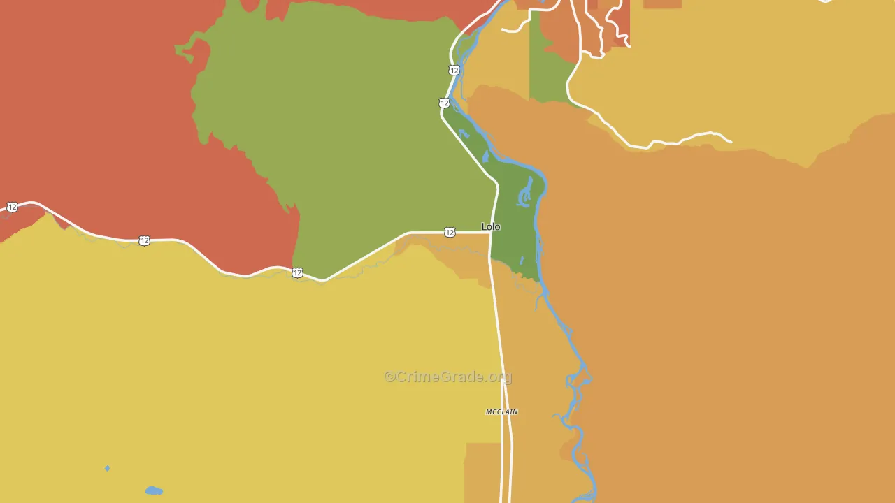 Lolo, MT Map of Murder Rates
