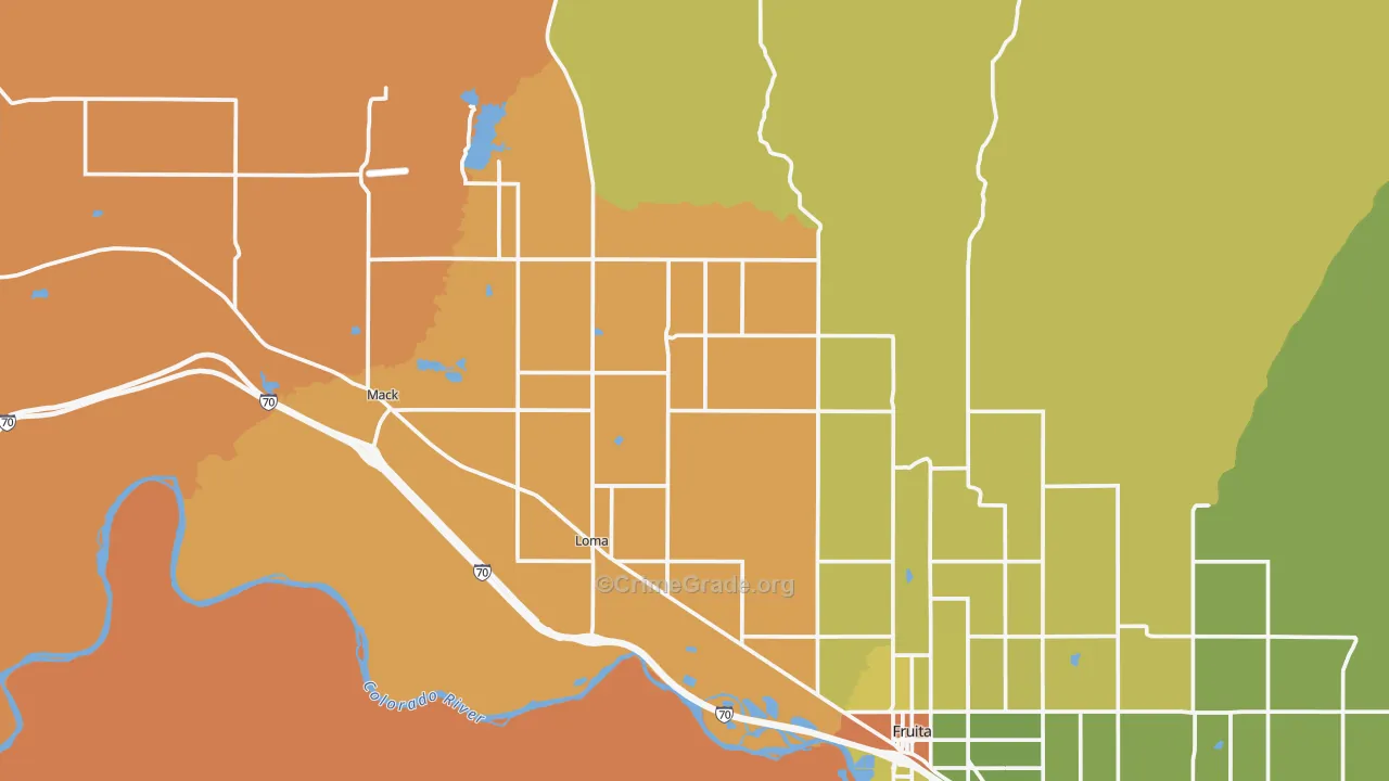 Loma, CO Map of Murder Rates
