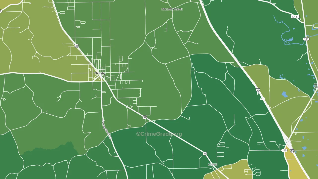 Lomax, AL Map of Murder Rates
