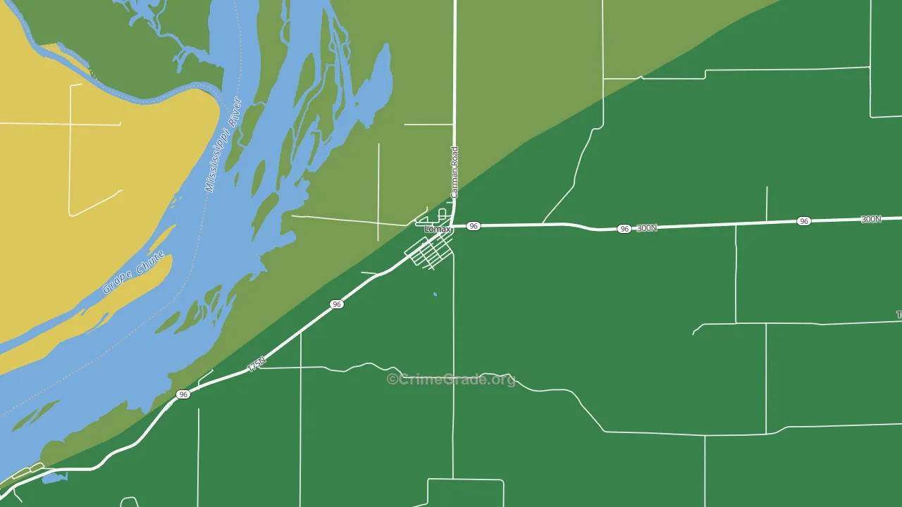 Lomax, IL Map of Murder Rates