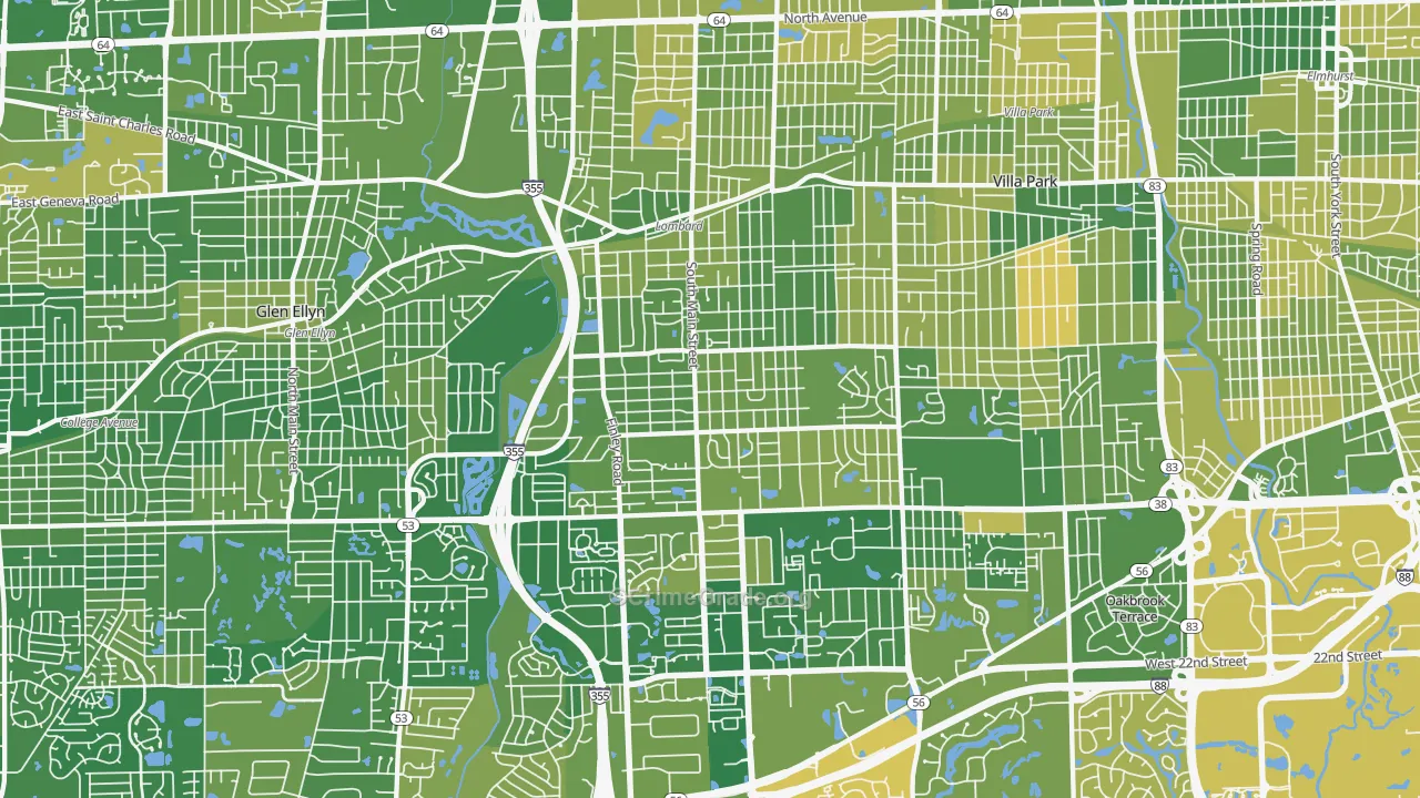Lombard, IL Map of Murder Rates