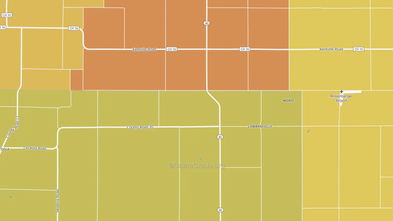 Lombardville, IL Map of Murder Rates