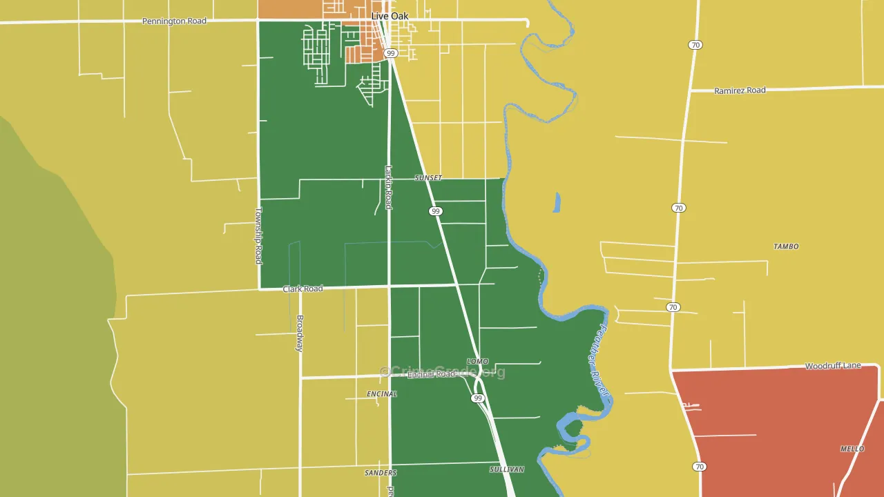 Lomo, CA Map of Murder Rates