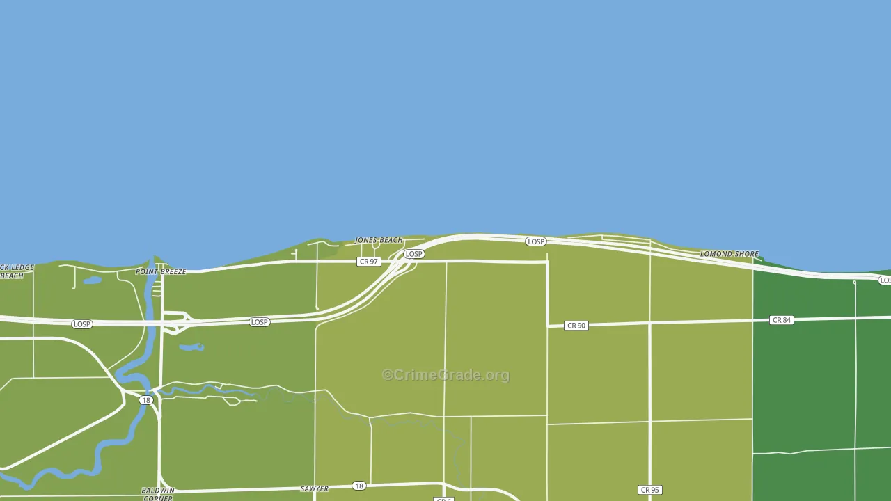 Lomond Shore, NY Map of Murder Rates