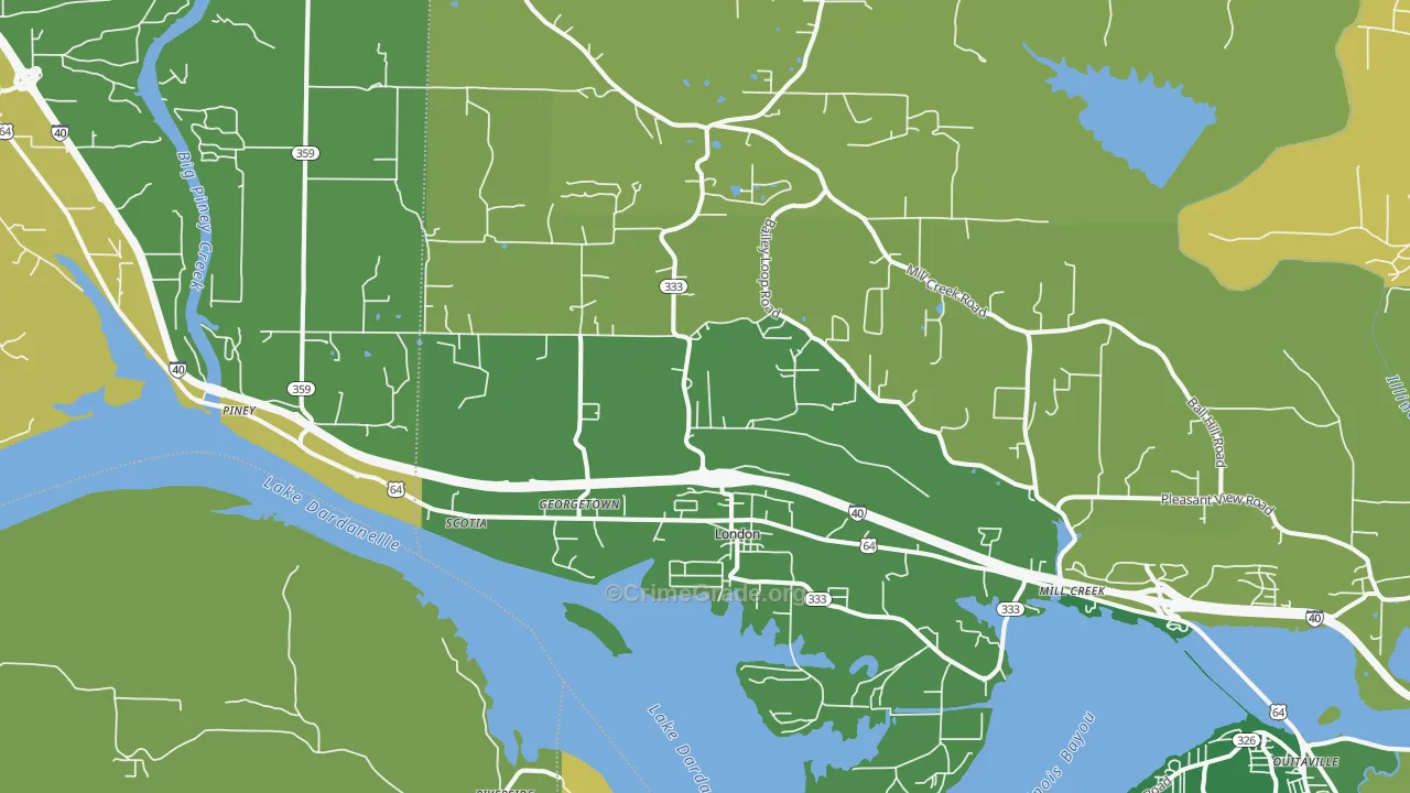 London, AR Map of Murder Rates