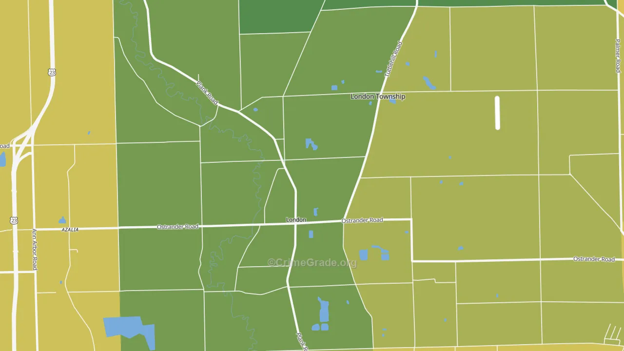 London, MI Map of Murder Rates