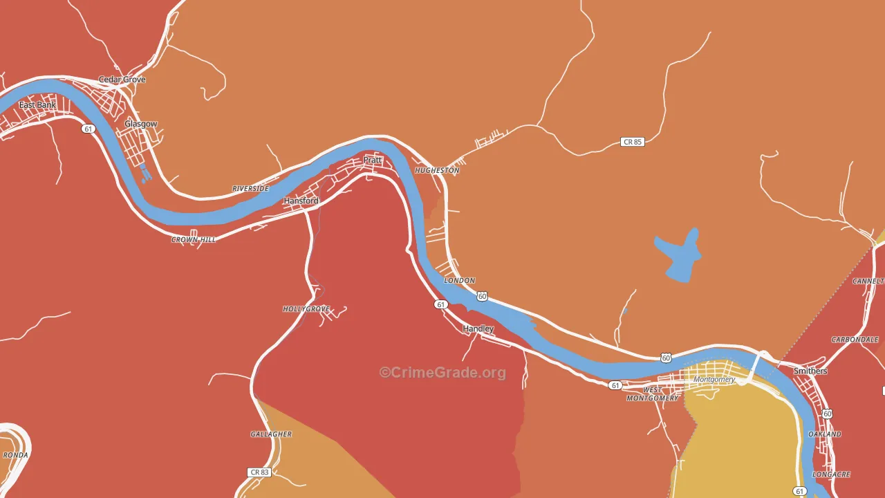 London, WV Map of Murder Rates