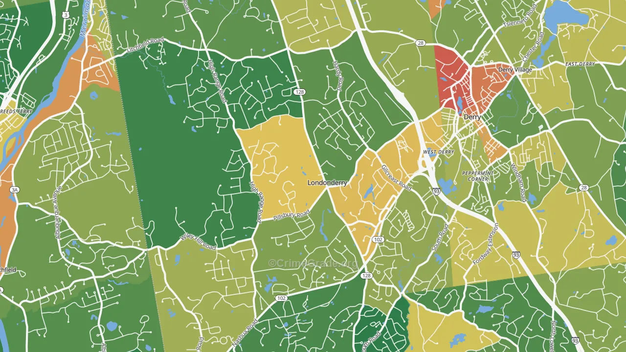 Londonderry, NH Map of Murder Rates