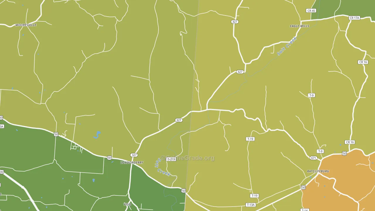Londonderry, OH Map of Murder Rates