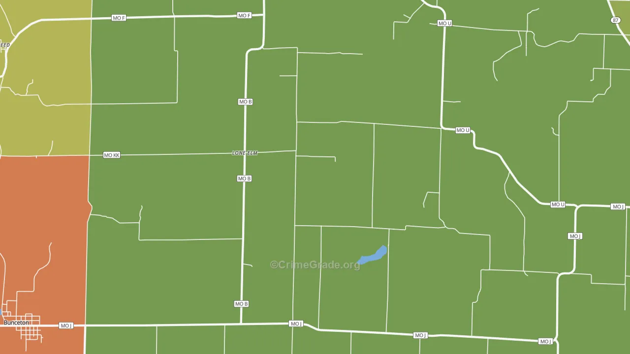 Lone Elm, MO Map of Murder Rates