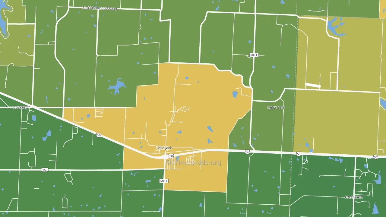 Lone Jack, MO Map of Murder Rates