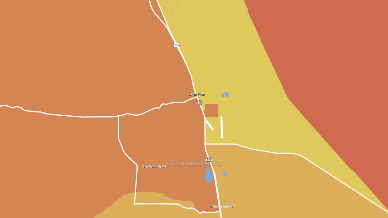 Lone Pine, CA Map of Murder Rates