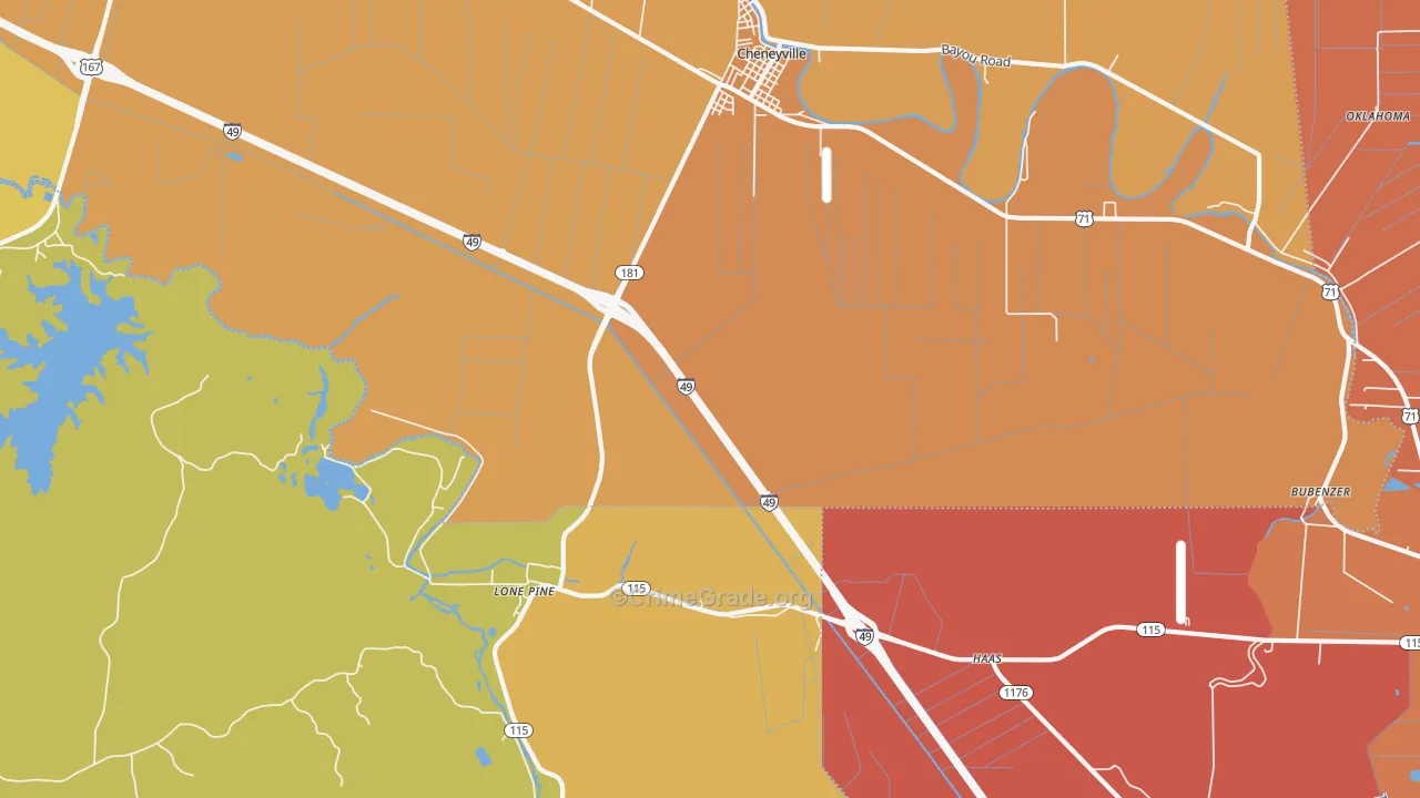 Lone Pine, LA Map of Murder Rates