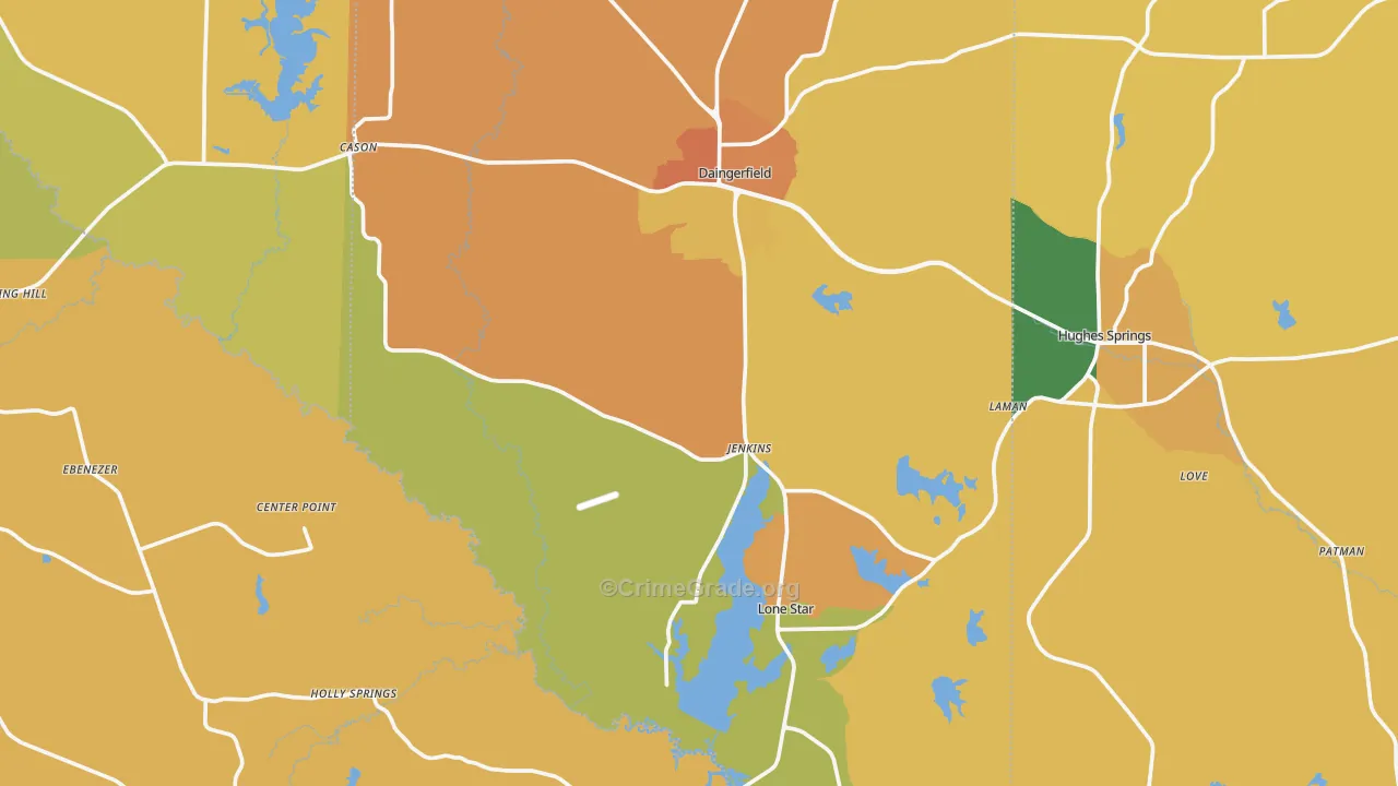 Lone Star, TX Map of Murder Rates