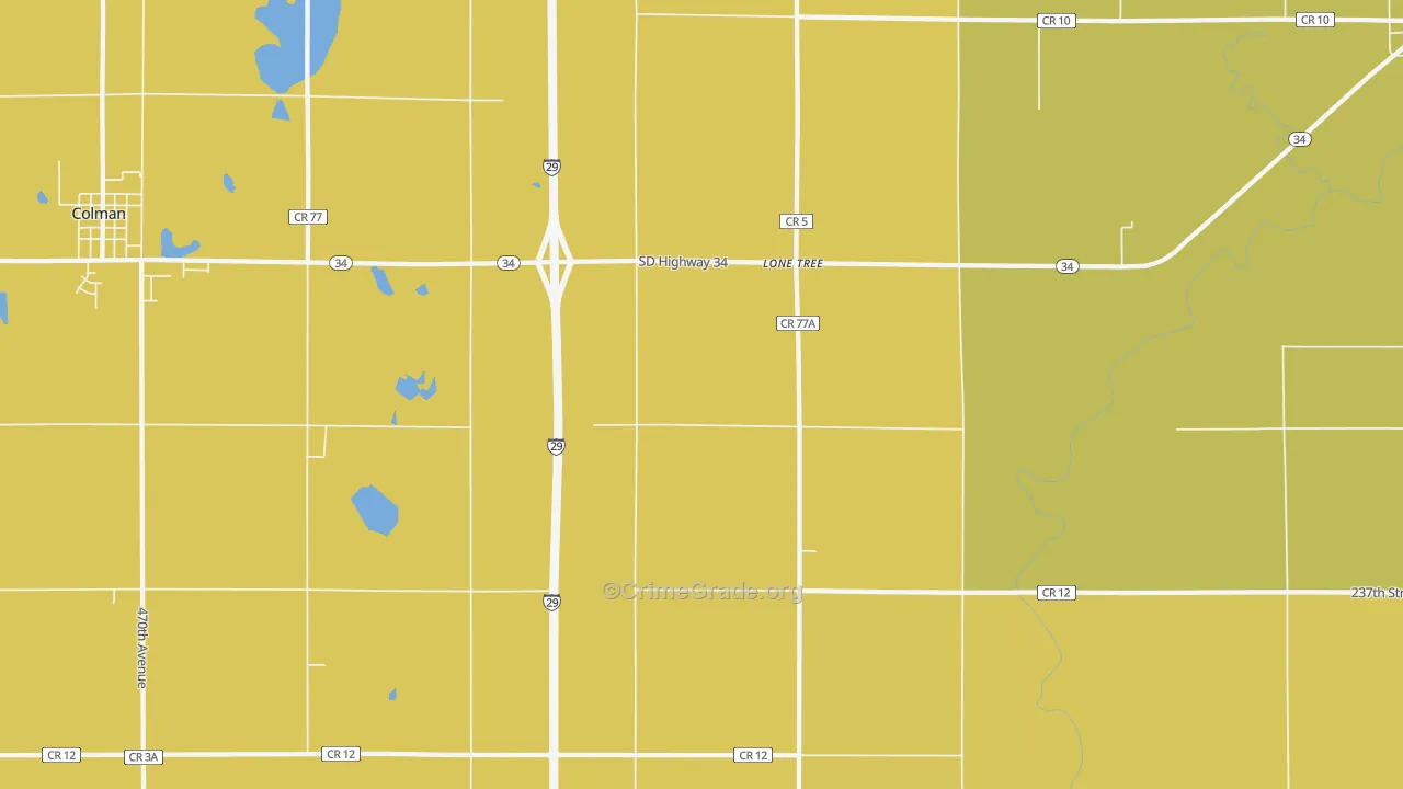 Lone Tree, SD Map of Murder Rates