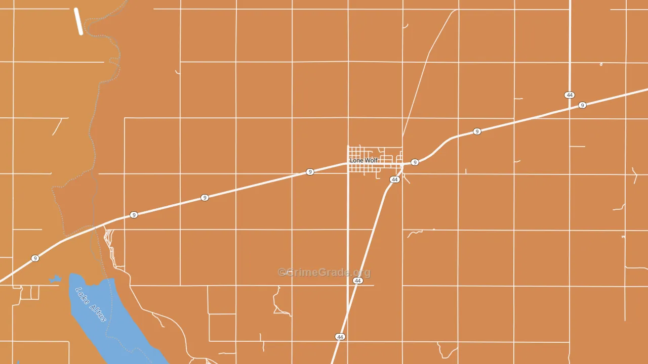 Lone Wolf, OK Map of Murder Rates