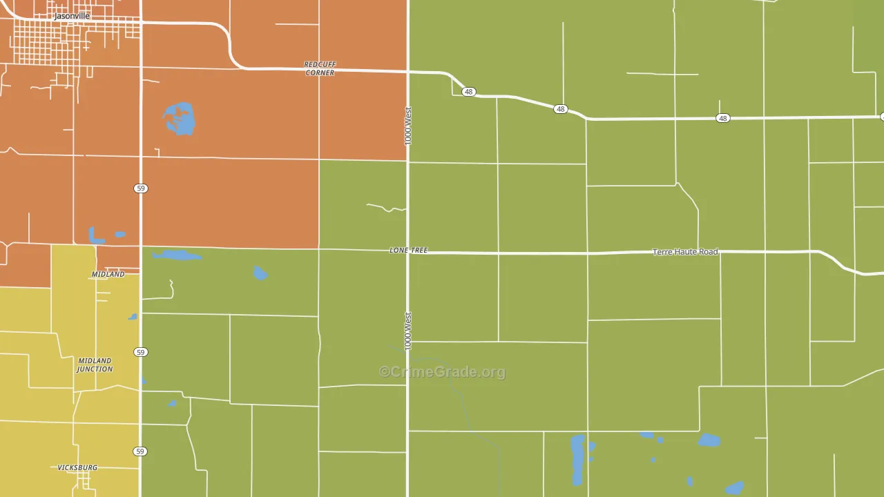 Lonetree, IN Map of Murder Rates