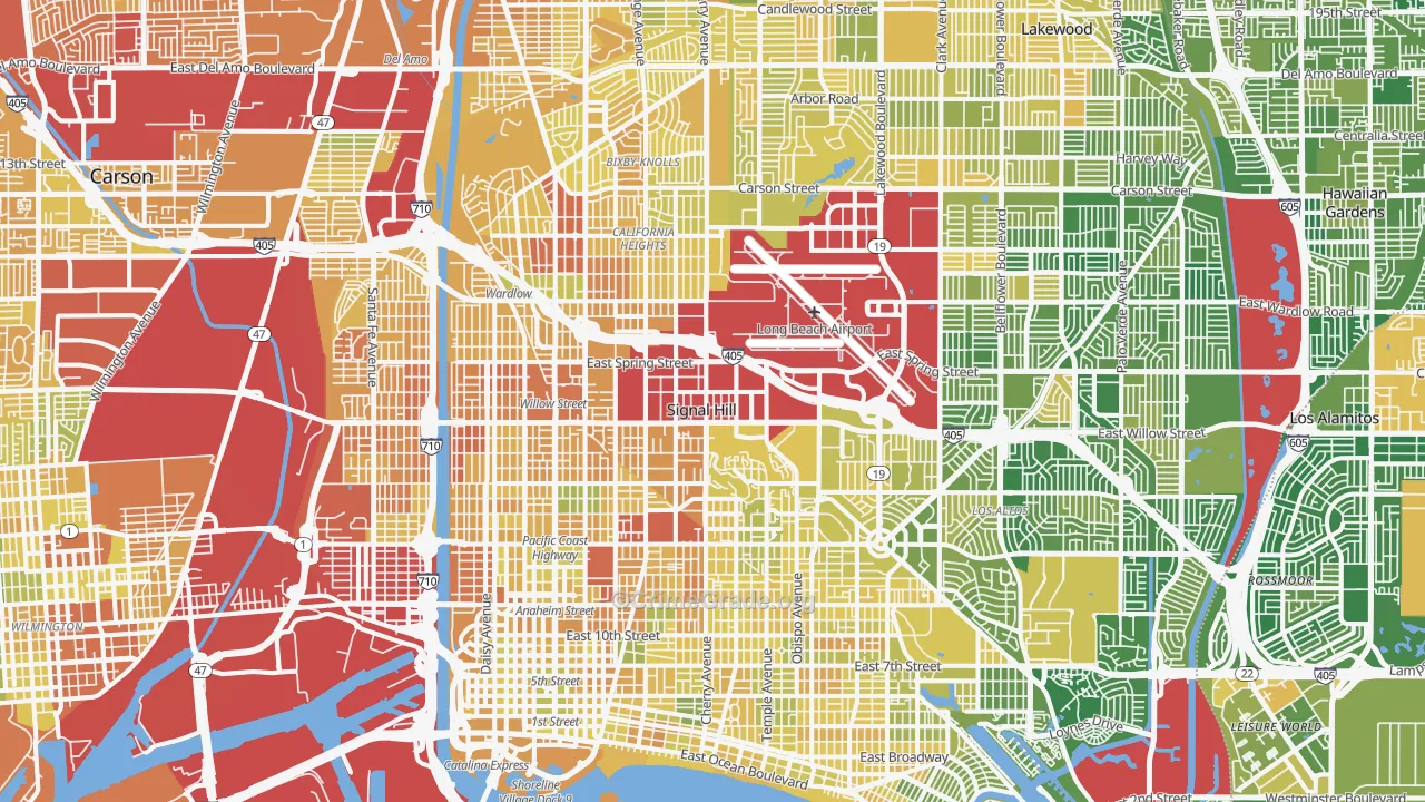 Long Beach, CA Map of Murder Rates