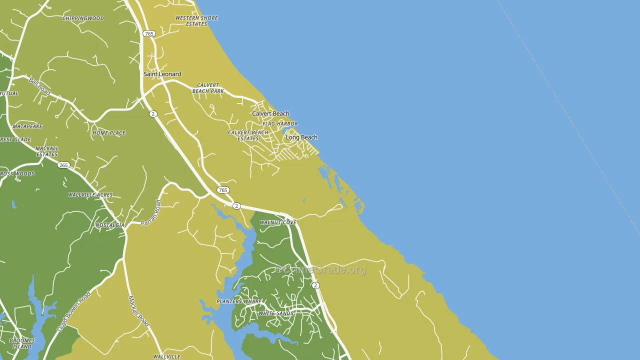 Long Beach, MD Map of Murder Rates