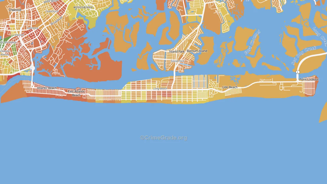 Long Beach, NY Map of Murder Rates