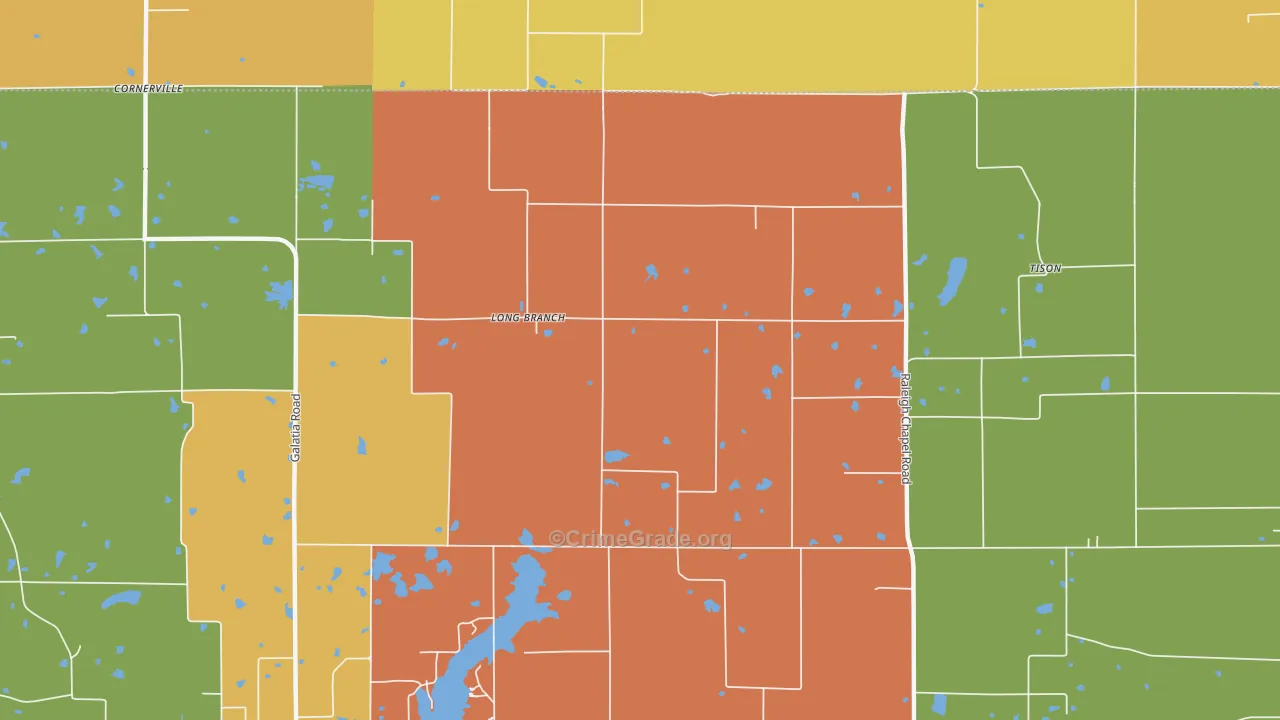 Long Branch, IL Map of Murder Rates