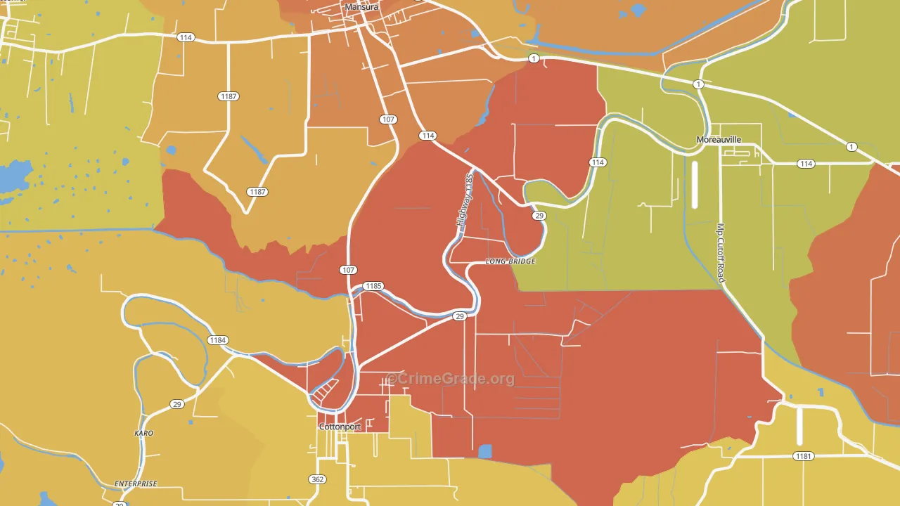 Long Bridge, LA Map of Murder Rates