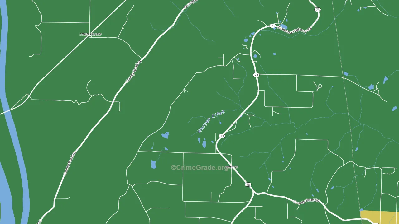 Long Island, AL Map of Murder Rates