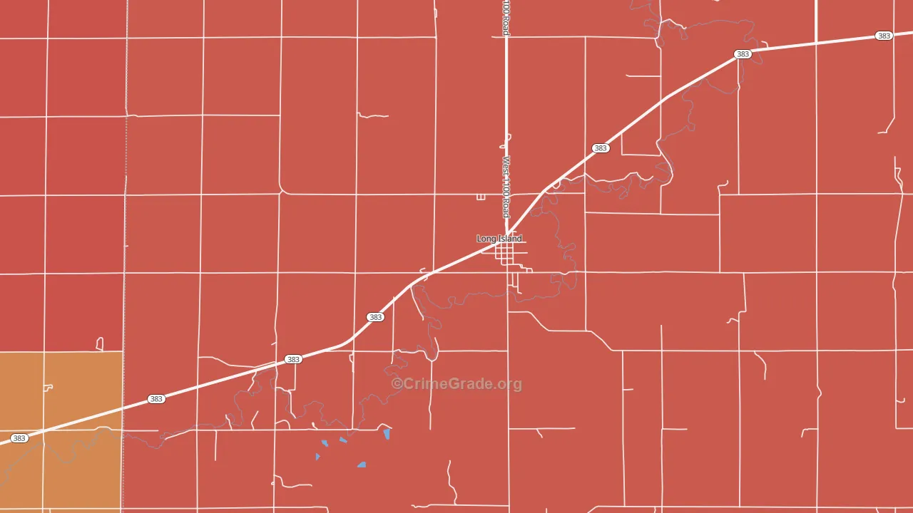 Long Island, KS Map of Murder Rates
