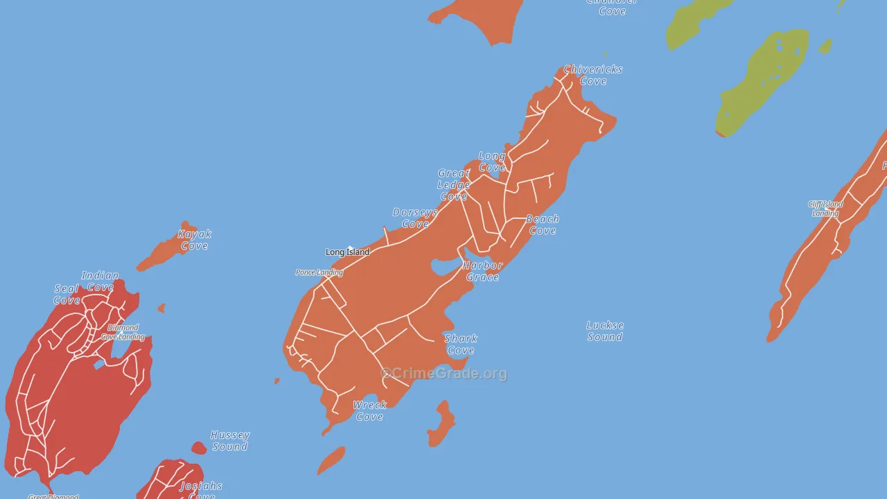 Long Island, ME Map of Murder Rates