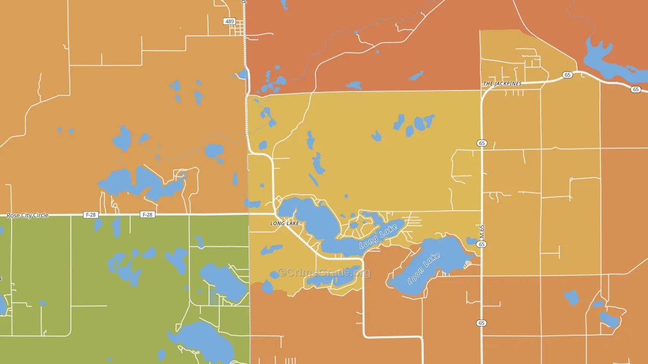 Long Lake, MI Map of Murder Rates