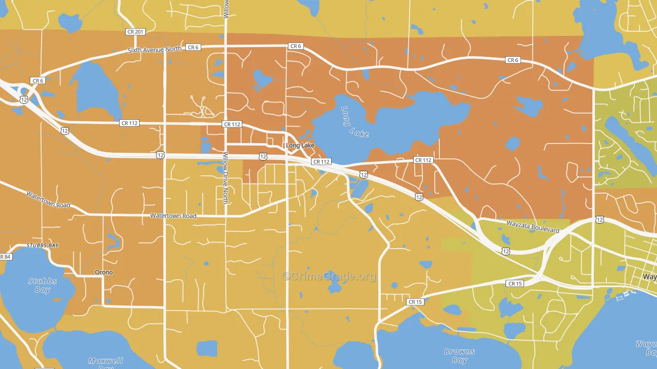 Long Lake, MN Map of Murder Rates