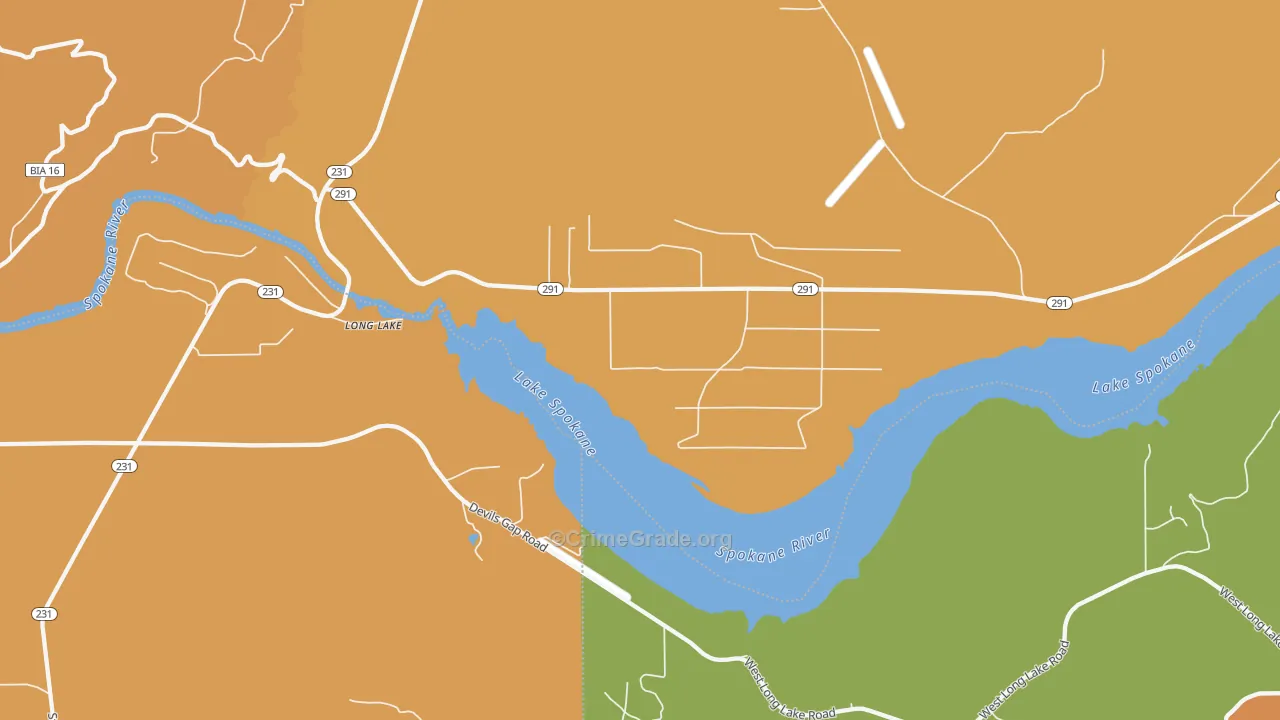 Long Lake, WA Map of Murder Rates