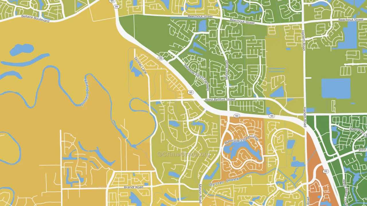 Long Meadow Farms, Richmond, TX Map of Murder Rates