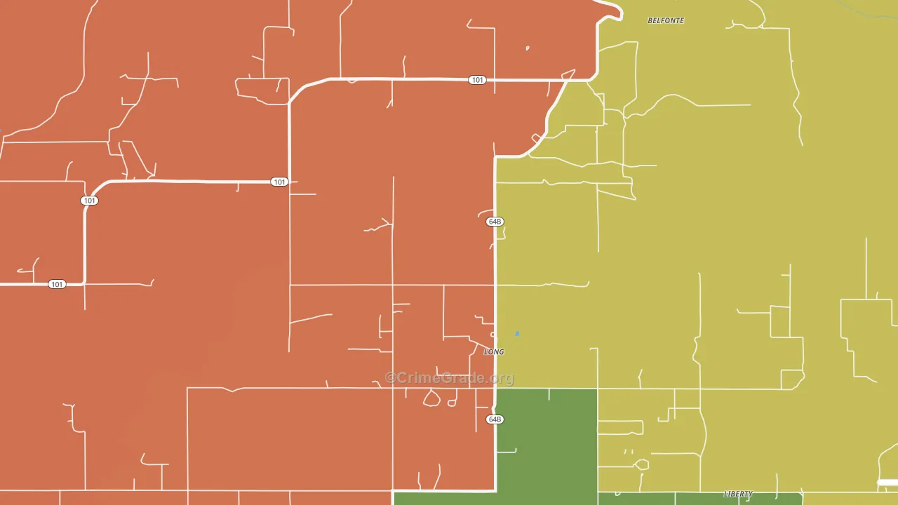 Long, OK Map of Murder Rates