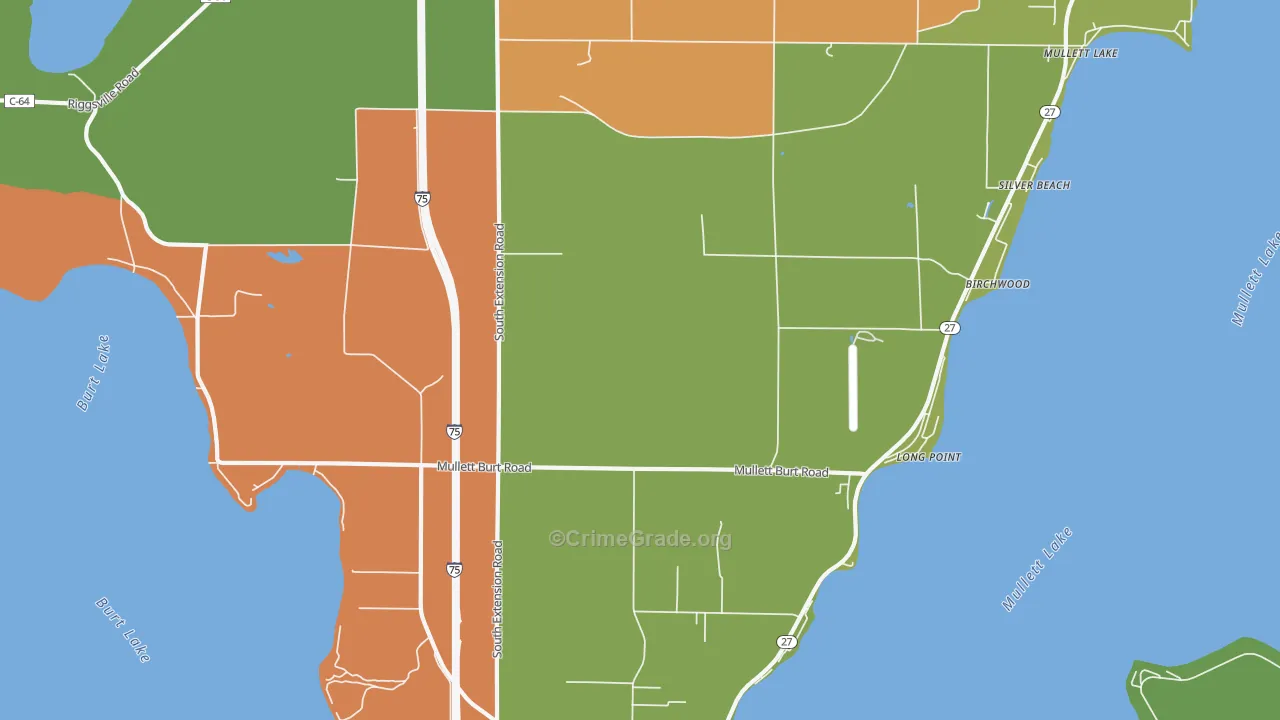 Long Point, MI Map of Murder Rates