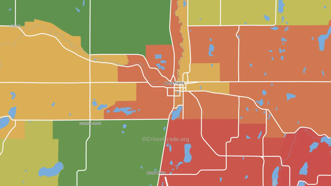 Long Prairie, MN Map of Murder Rates