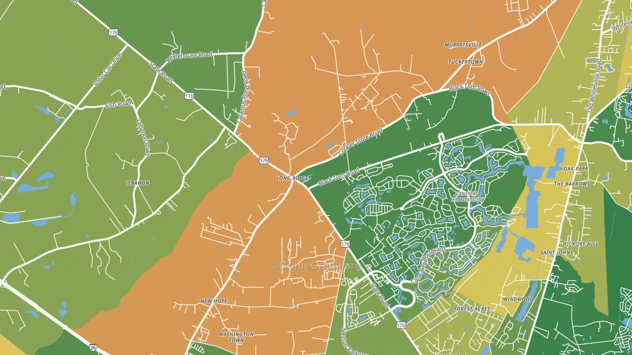 Long Ridge, SC Map of Murder Rates