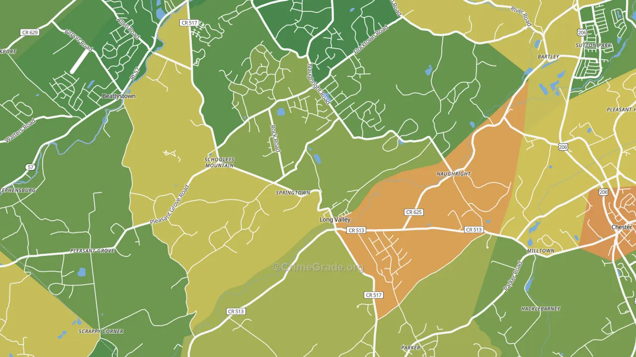 Long Valley, NJ Map of Murder Rates